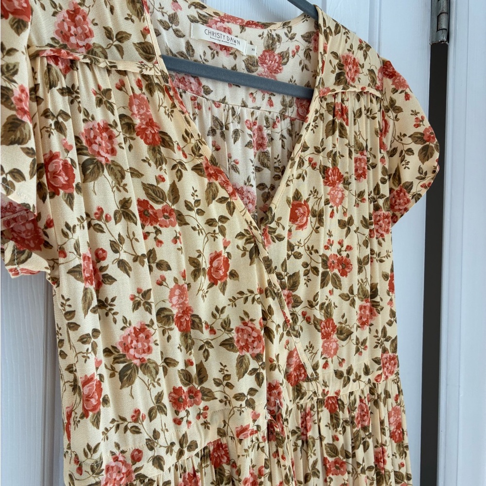 Christy Dawn Cream Midi Dress with English roses